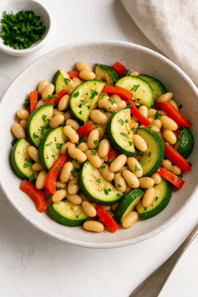 Zucchini and Bean Stir-Fry dish